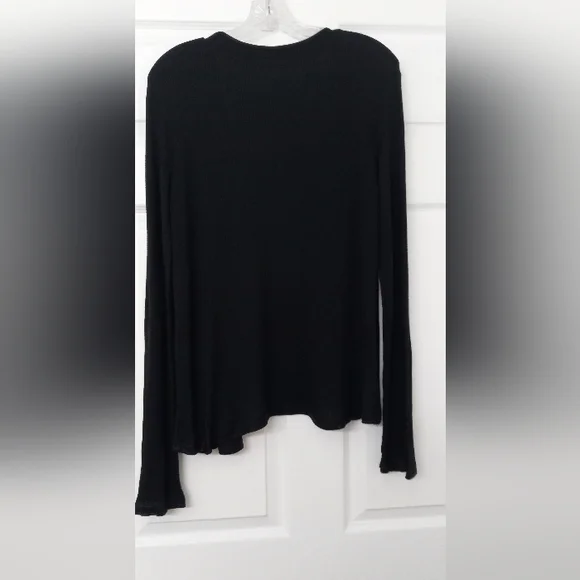 Victoria's Secret Dark Grey Thermal Cardigan Sweater w/ Bell Sleeves-Size: Large - Picture 9 of 10
